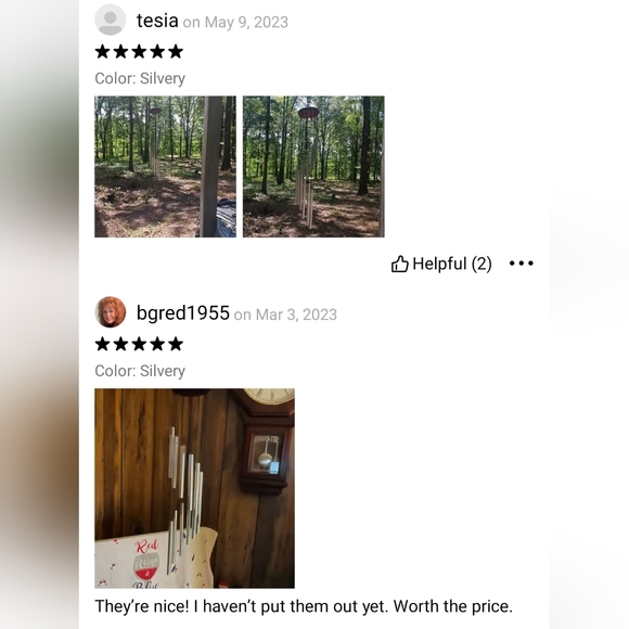 Wind Chimes Indoor Outdoor, Dark wood Wind Chimes 12 Aluminum tubes - Picture 6 of 6